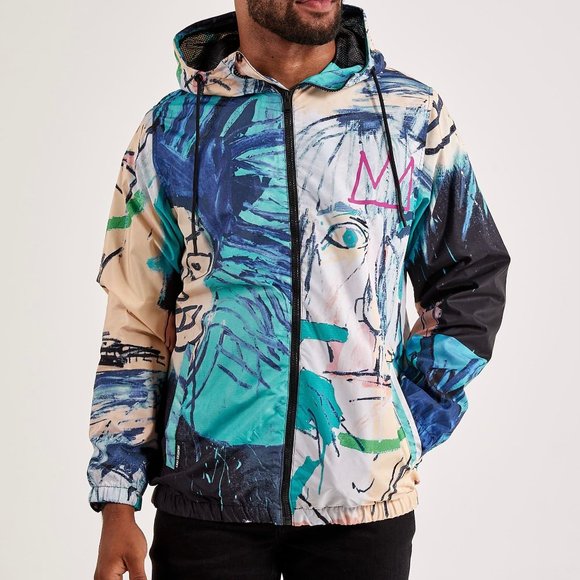 NWT Jean Michel Basquiat x Members Only Hooded Windbreaker Jacket Size L - Picture 2 of 10